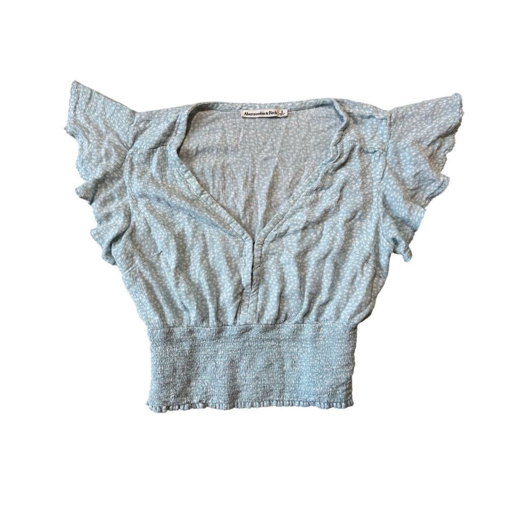 Abercrombie & Fitch. Women's Tank/Crop top, size Small, Teal & White - Picture 1 of 6